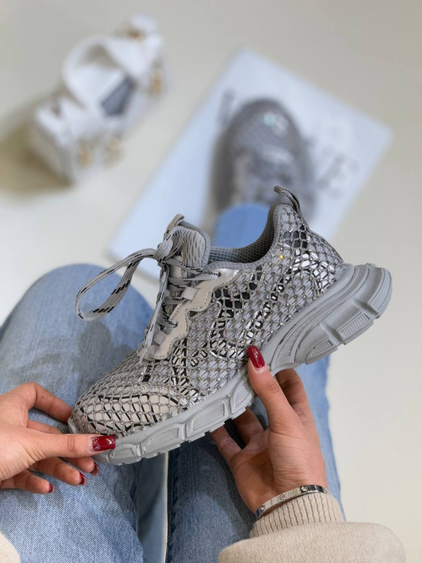1354 کتونی زنانه رویه توری فول نگین بالنسیاگا balenciaga