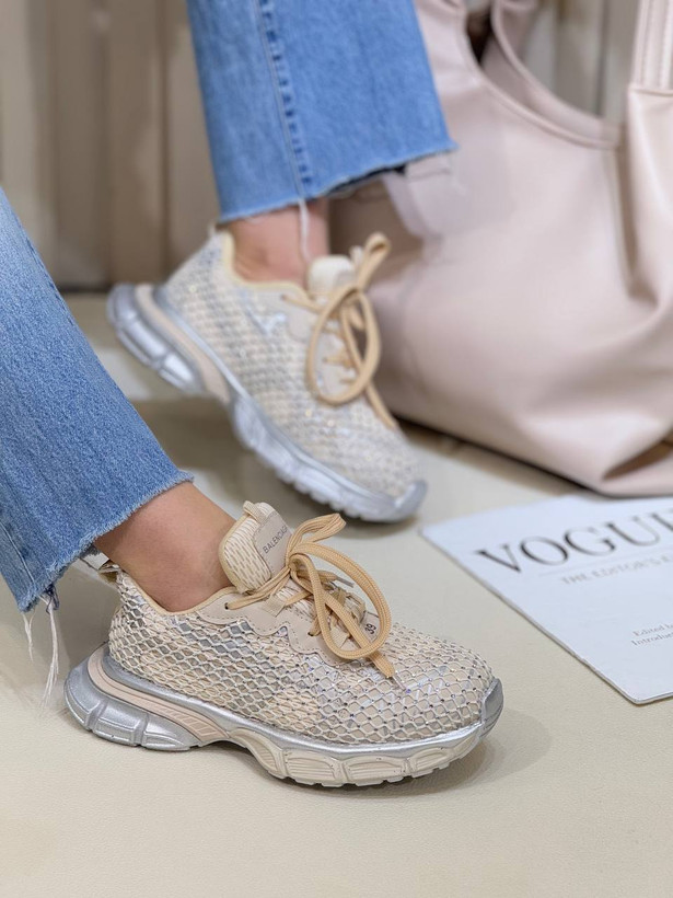 1354 کتونی زنانه رویه توری فول نگین بالنسیاگا balenciaga