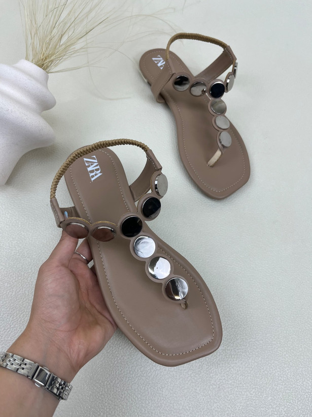 صندل زنانه زارا انگشتی سکه ای ZARA کد 1557