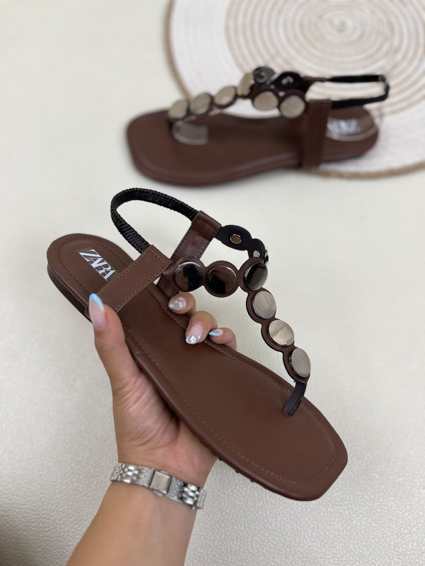 صندل زنانه زارا انگشتی سکه ای ZARA کد 1557