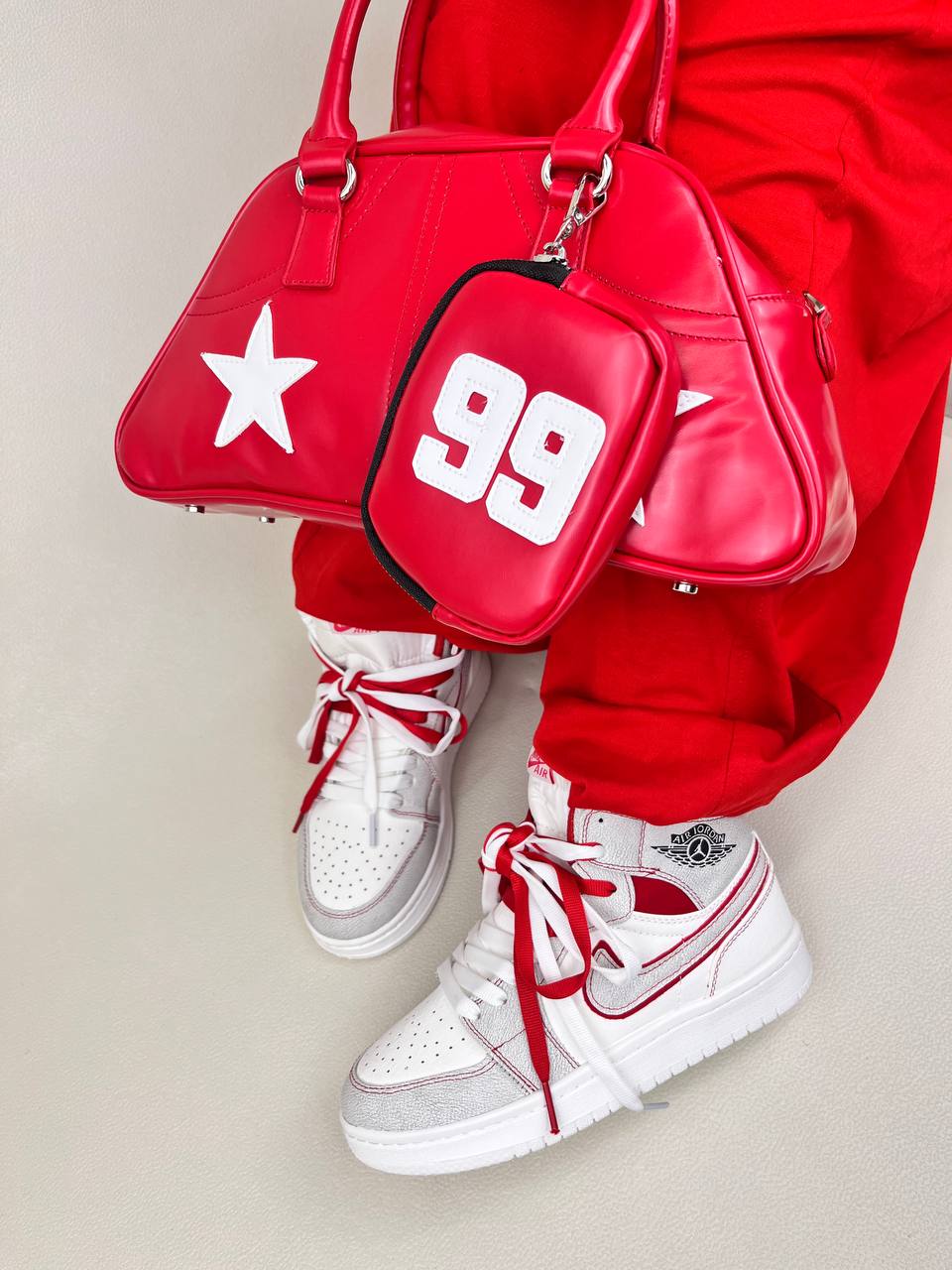 کتونی ونس ساقدار زنانه ایر جردن وان رد فانتوم jordan 1 RED fantom کد 912