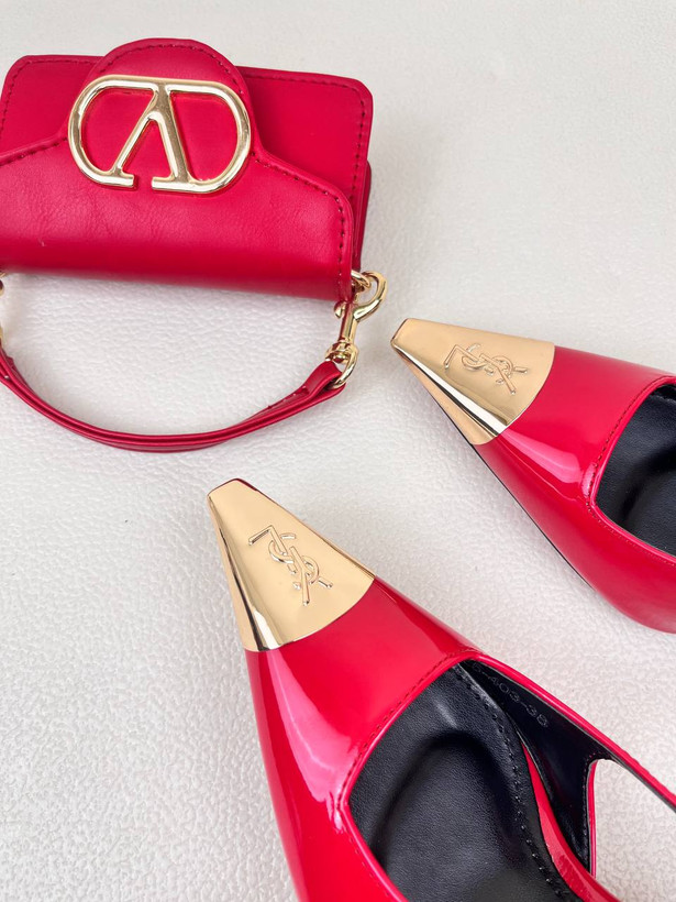 کفش زنانه پاشنه 10 سانت لودشکا پنجه طلا وای اس ال Yves Saint Laurent کد 1449
