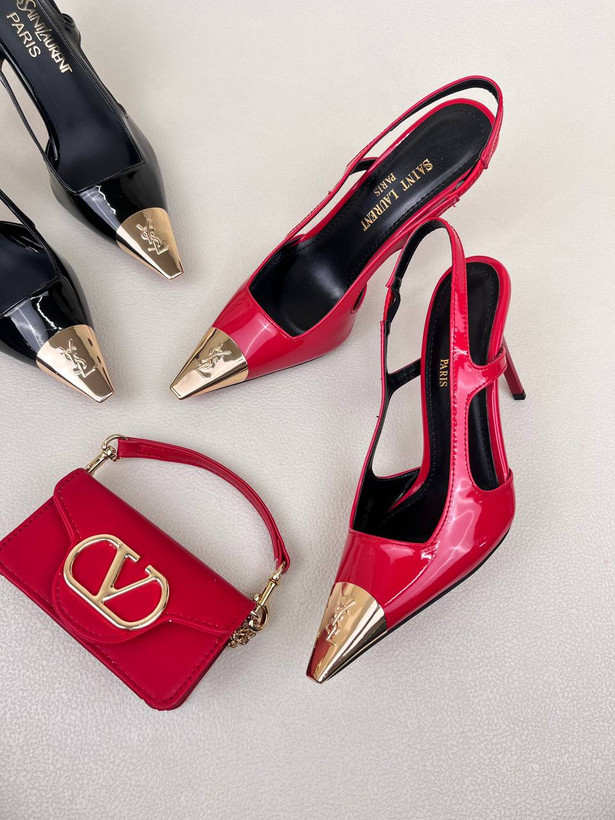 کفش زنانه پاشنه 10 سانت لودشکا پنجه طلا وای اس ال Yves Saint Laurent کد 1449