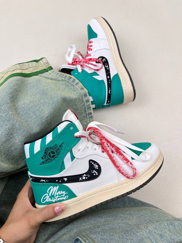 کتونی ونس زنانه ساقدار ایر جردن 1 مدل کریسمس 1 NIKE AIR JORDAN کد 912