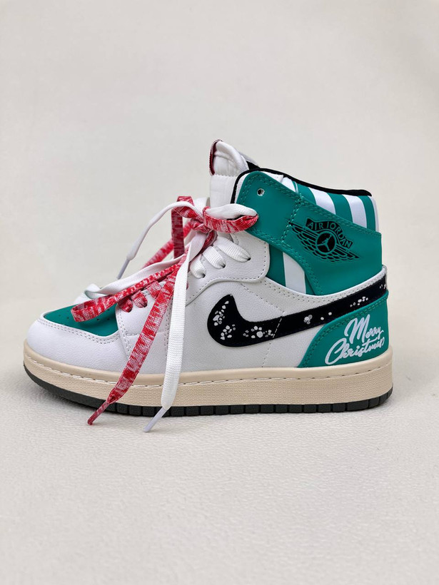 کتونی ونس زنانه ساقدار ایر جردن 1 مدل کریسمس 1 NIKE AIR JORDAN کد 912