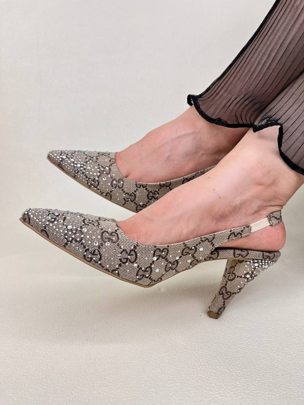 کفش پاشنه دار زنانه گوچی نگین دار GUCCI کد 1272