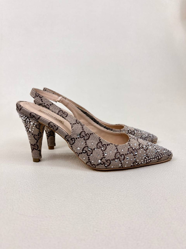 کفش پاشنه دار زنانه گوچی نگین دار GUCCI کد 1272