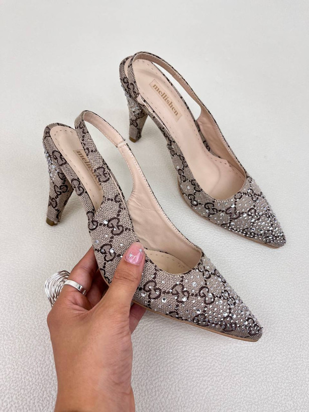 کفش پاشنه دار زنانه گوچی نگین دار GUCCI کد 1272