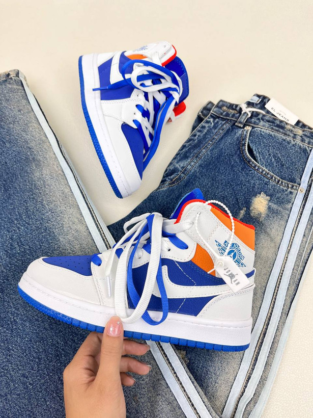 کتونی ونس زنانه ساقدار ایر جردن 1 کینگ بلو 1 NIKE AIR JORDAN کد 912