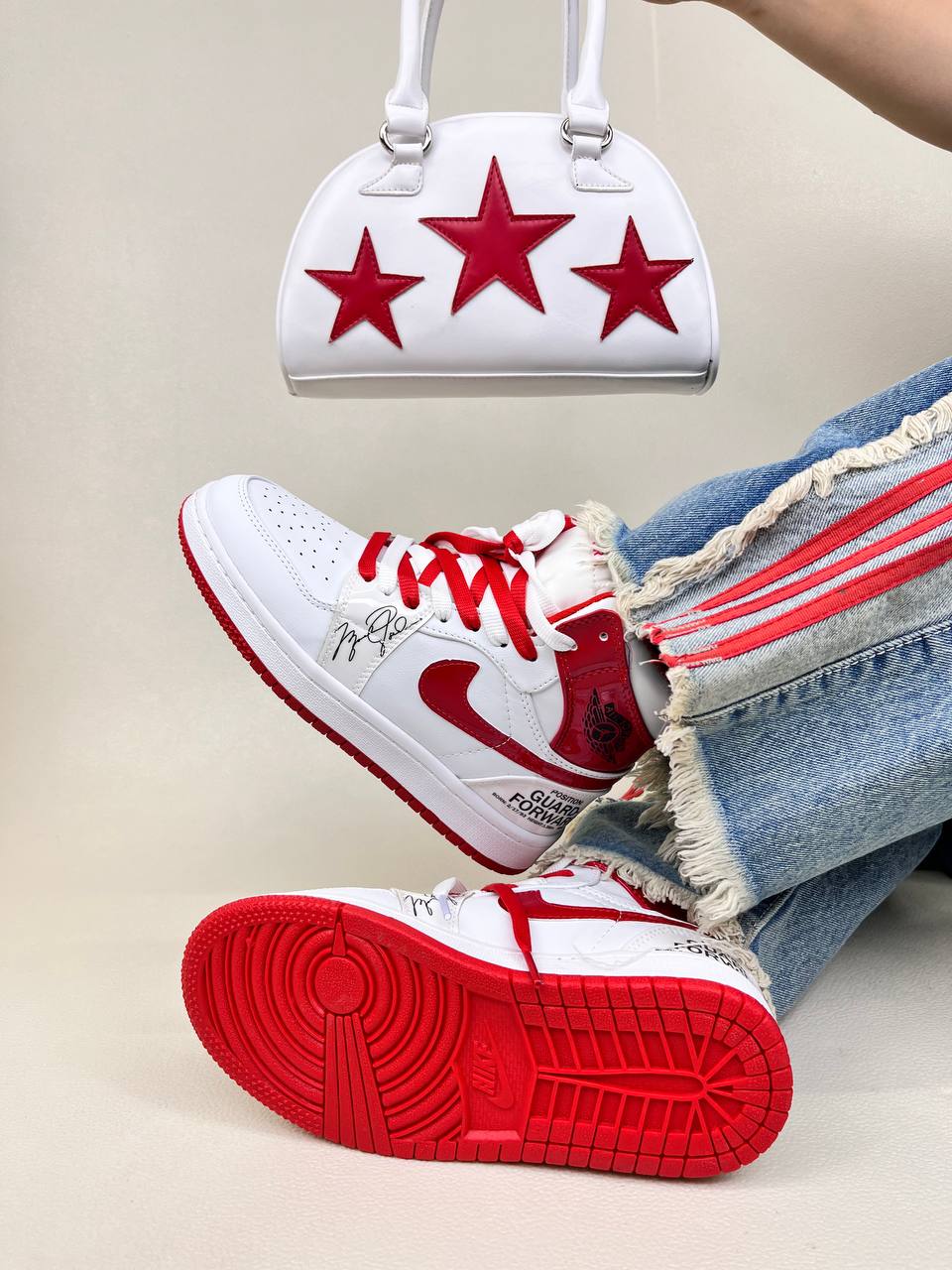 کتونی ونس زنانه ساقدار ایر جردن 1 امضا شیکاگو 1 NIKE AIR JORDAN کد 912