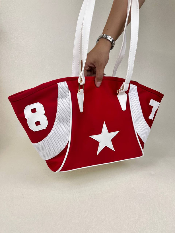 کیف زنانه تک ستاره طرح کانورس RED STYLE کد 1629