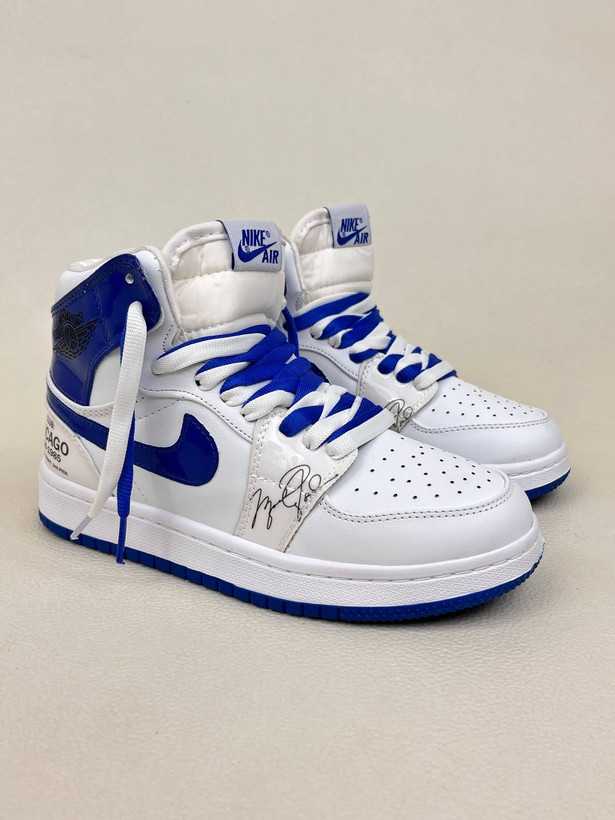 کتونی ساقدار زنانه ایر جردن 1 امضا شیکاگو کینگ بلو 1 NIKE AIR JORDAN کد 912