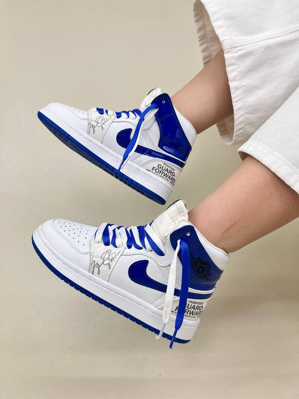 کتونی ساقدار زنانه ایر جردن 1 امضا شیکاگو کینگ بلو 1 NIKE AIR JORDAN کد 912